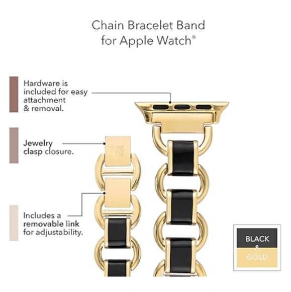 Replacement Chain Bracelet for Apple Watch Secure Adjustable Band